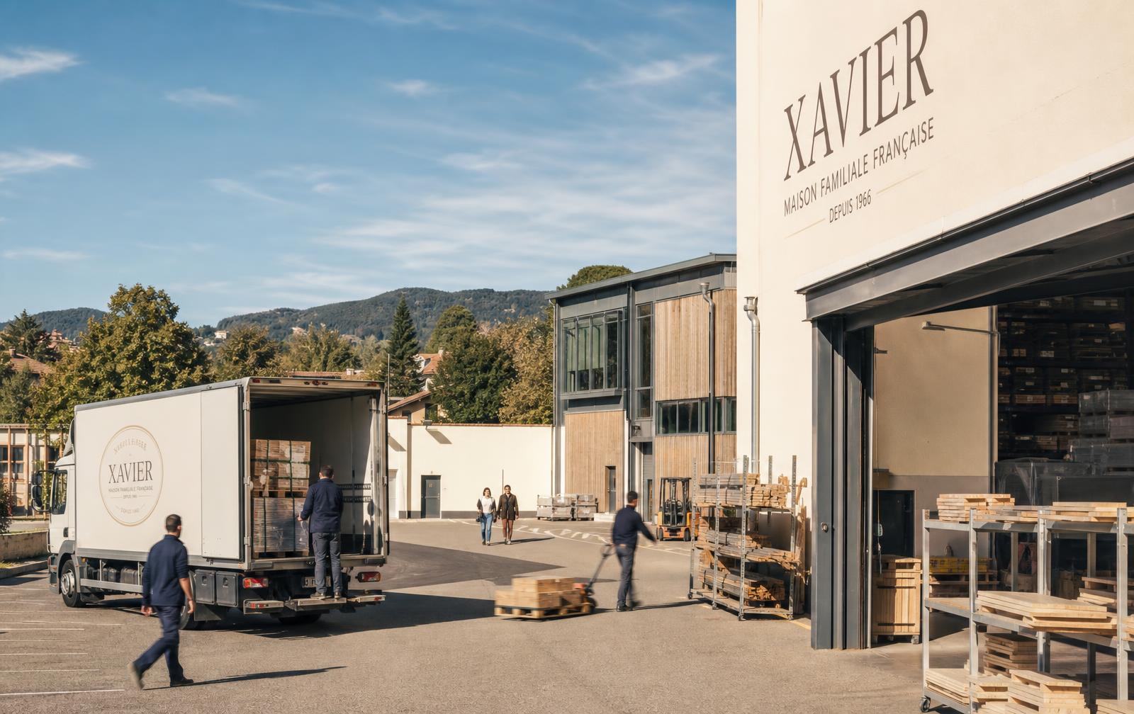 Site industriel familial en fin de journée